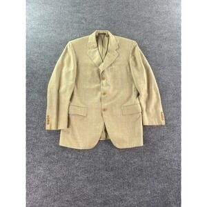 Faconnable Sport Coat 41 R Beige Silk Wool Linen Luxury Designer Premium